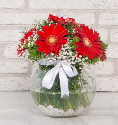  Erzurum Çiçekçiler fanusta kırmızı sevgi