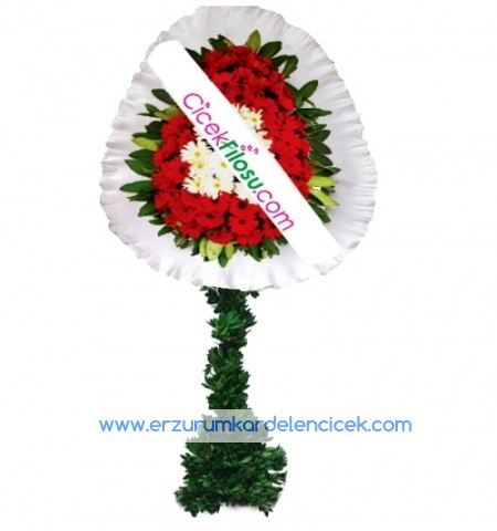 Erzurum Çiçek Siparişi AYAKLI SEPET KIRMIZI BEYAZ