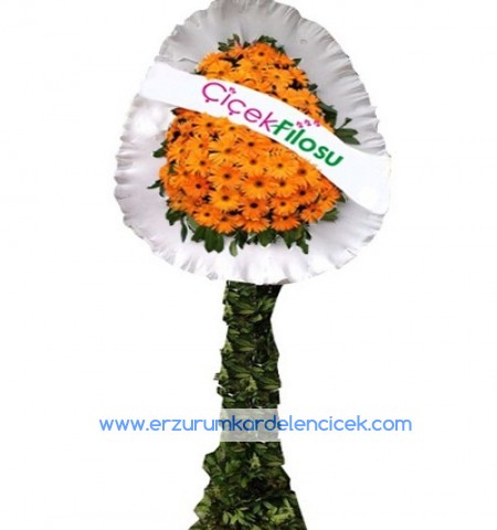  Erzurum Çiçek Siparişi  AYAKLI SEPET TURUNCU